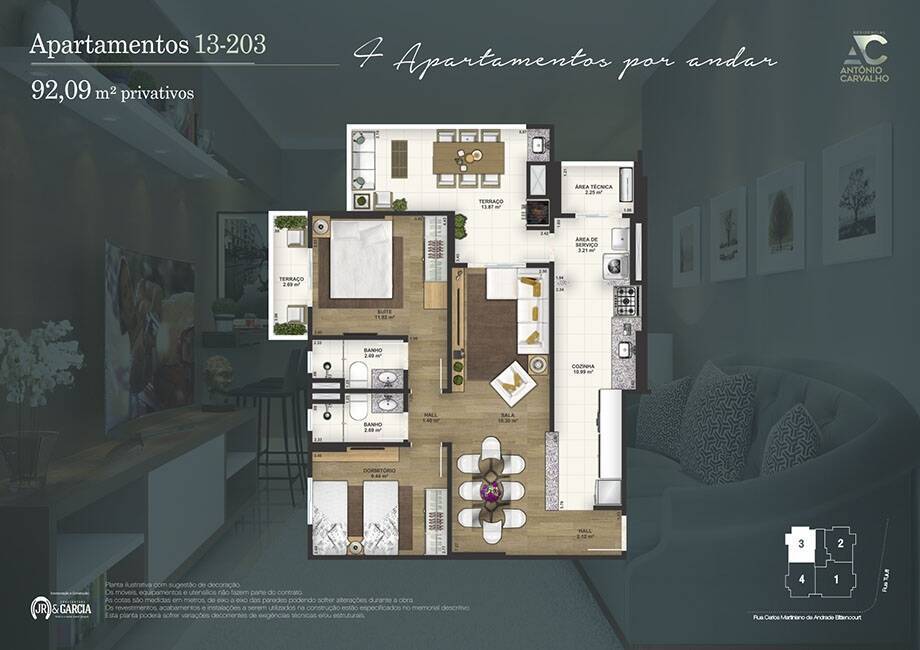 Apartamento de 2 dormitórios em Praia Grande